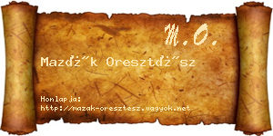 Mazák Oresztész névjegykártya